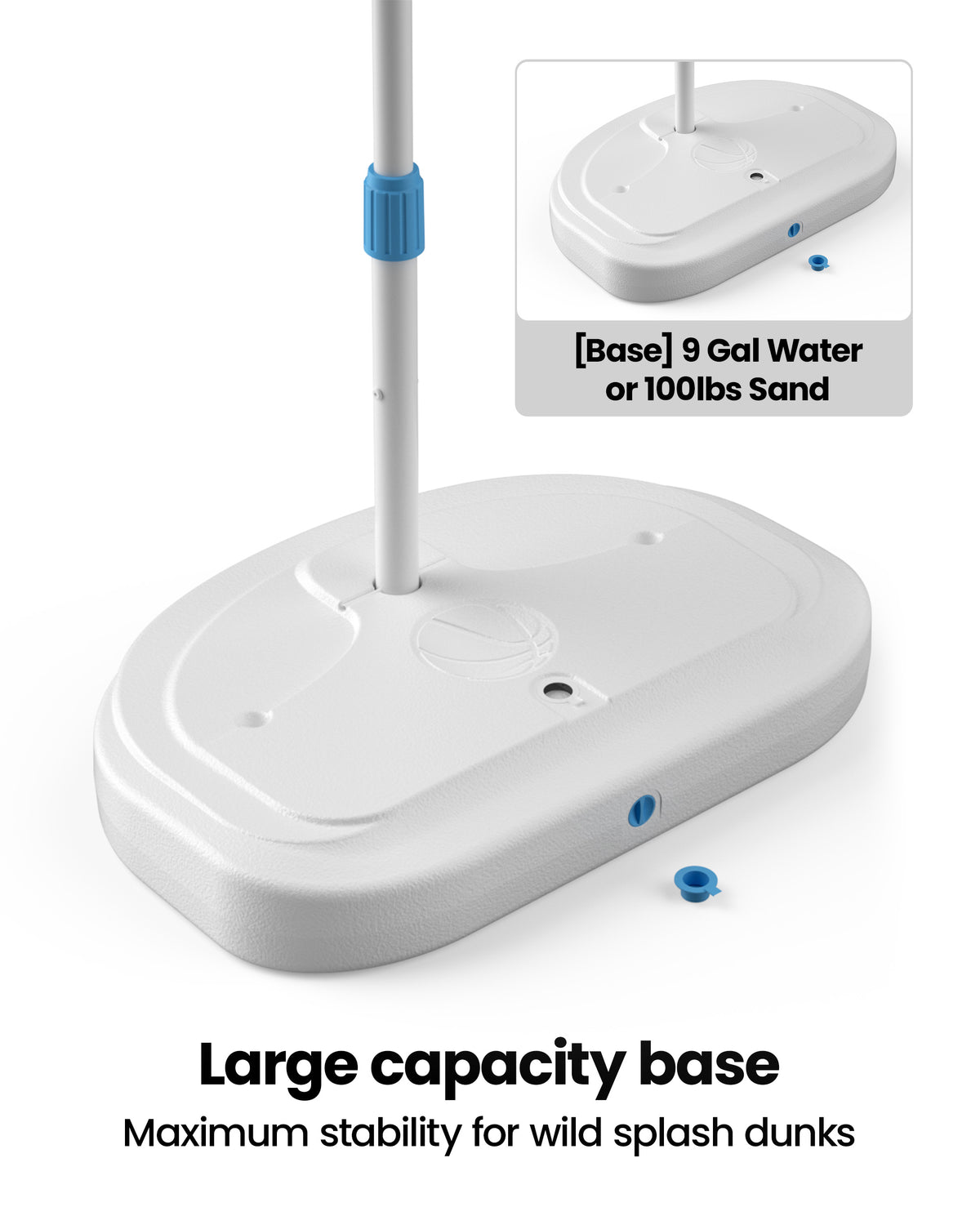 AWII Sport 36" Pool Basketball Hoop – Large Base, Fill with Water or Sand