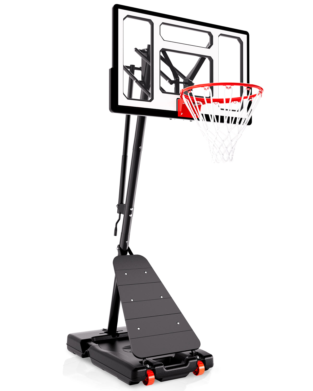 AWII Sport 40" Portable Basketball Hoop, White backboard, studio shot on white background.