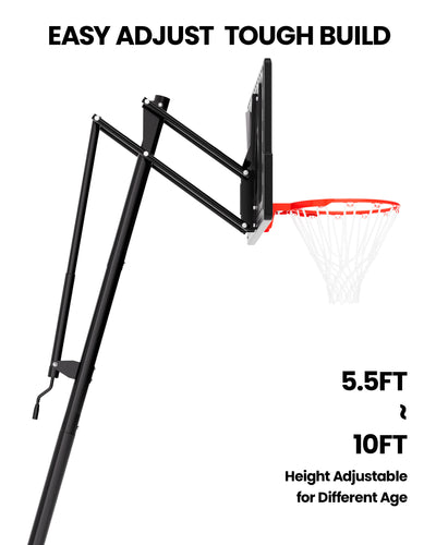 AWII Sport 40" Basketball Hoop – 5.5–10FT Height Adjustable Pole