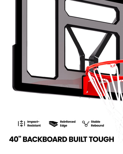 AWII Sport 40" Basketball Hoop – Impact-Resistant PC Backboard
