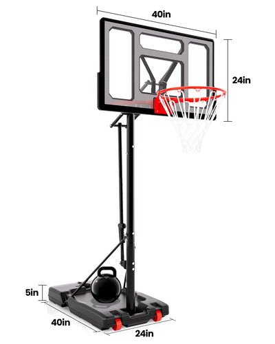 AWII Sport 40" Portable Basketball Hoop – Size Chart
