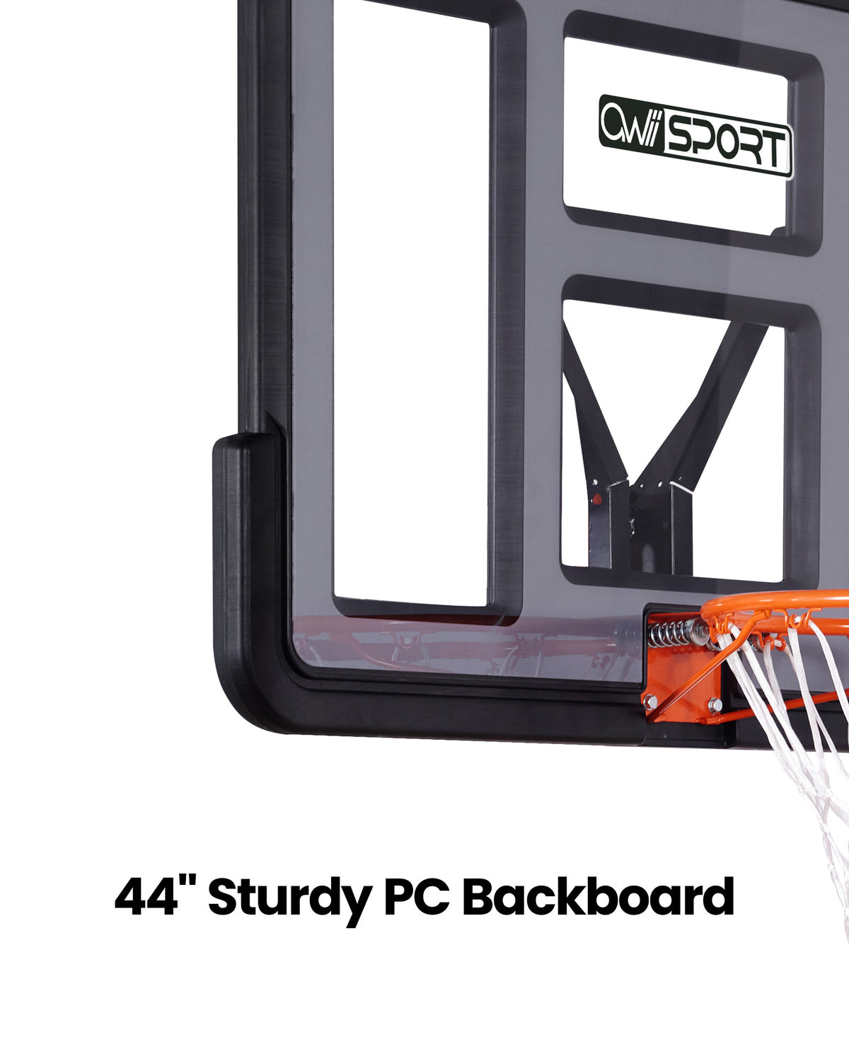 AWII Sport 44" Basketball Hoop – Sturdy PC Backboard