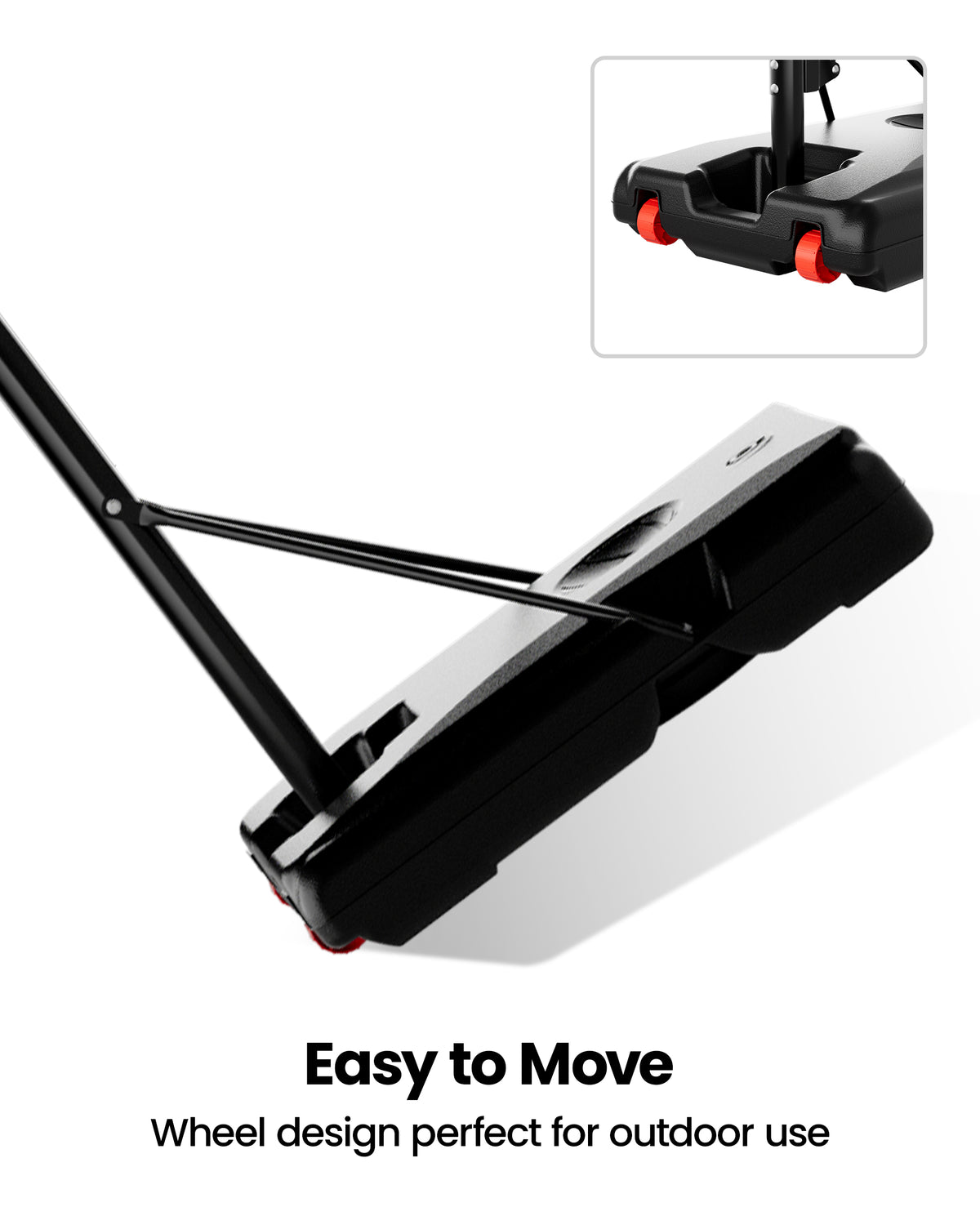 AWII Sport 44" Basketball Hoop – Wheeled Base for Easy Move